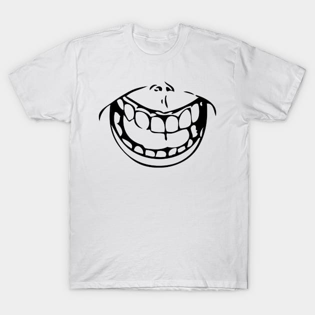 Mouth with Dirty Grin Laugh Black White T-Shirt by HappyGiftArt